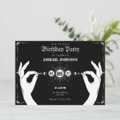 Maan mystieke magische hand verjaardag kaart (Staand voorkant)