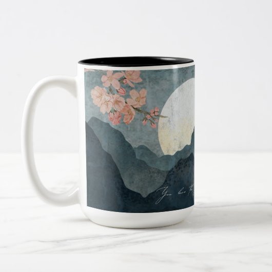 Maan Nacht Esthetische Witte Mok (Links)