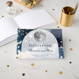 Maan Nachtelijke Hemel Bruiloft Gastenboek