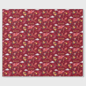 Maan nieuw jaar van de draak rood cadeaupapier (Vlak)