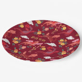 Maan nieuw jaar van de draak rood papieren bordje (Gekanteld)