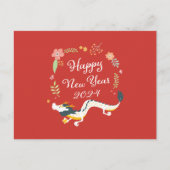 Maan Nieuwjaar 2024 Jaar van de Draak Briefkaart (Voorkant)