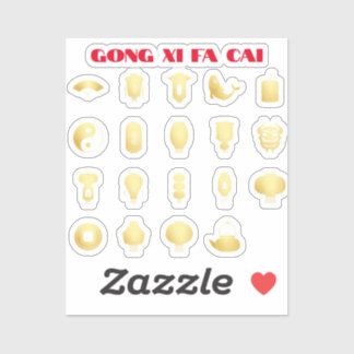 Maan Nieuwjaar 5 goud Sticker