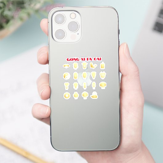 Maan Nieuwjaar 5 goud Sticker (Telefoon)