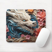 Maan Nieuwjaar van de Draak | Witte draak Muismat (Met muis)