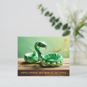 Maan Nieuwjaar van de Slang 2025 PostC4 Feestdagenkaart (Staand voorkant)