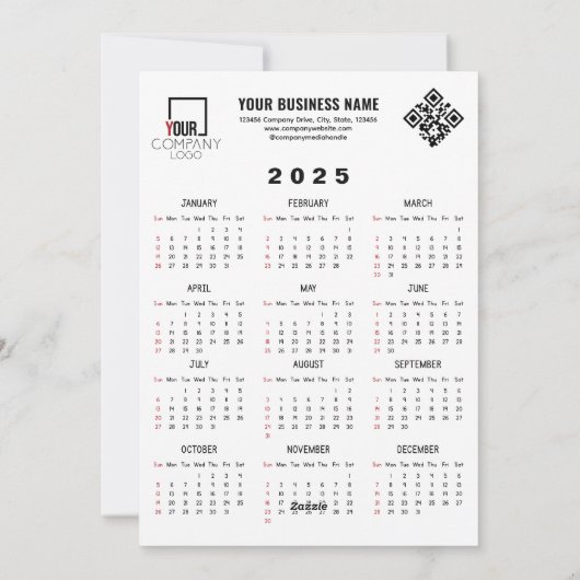 Maan Nieuwjaar van de Slang QR-code Witte Kalender Feestdagenkaart (Achterkant)