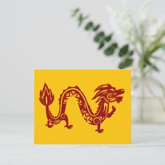 Maan Nieuwjaar van Draak Zodiac Dier   Feestdagenkaart (Staand voorkant)