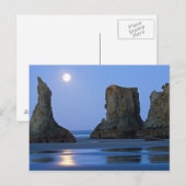 Maan onder, Bandon Beach, Oregon. Briefkaart (Voorkant / Achterkant)