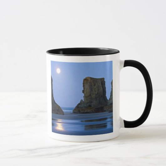 Maan onder, Bandon Beach, Oregon. Mok (Rechts)