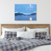 Maan ondergaand | Seabeck, Washington Canvas Afdruk (Insitu (Slaapkamer))