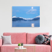 Maan ondergaand | Seabeck, Washington Canvas Afdruk (Insitu (Woonkamer))