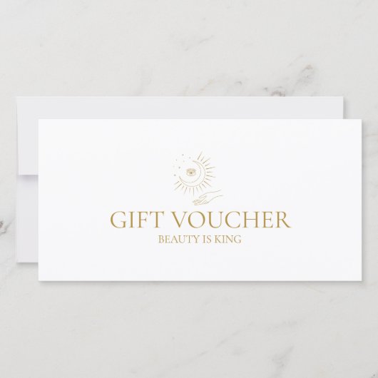 Maan Oog Hand Sterren Salon Witte Cadeaubon (Voorkant)
