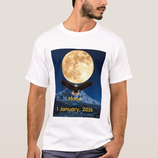 Maan op 1 januari 2026 t-shirt (Voorkant)