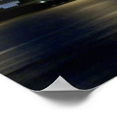 Maan opkomend onder San Francisco Bay Bridge Poster (Hoek)