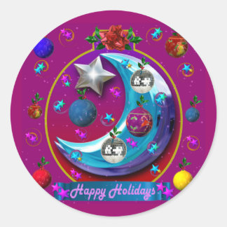 MAAN ORNAMENT RONDE STICKER