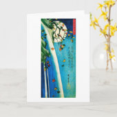 Maan over Art. van Hiroshige van de Waterval het Kaart (Gele Bloem)