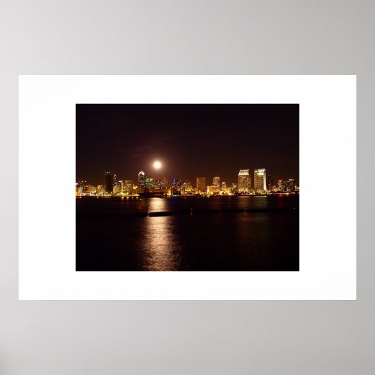 maan over baai poster (Voorkant)