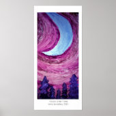 maan over bomen poster (Voorkant)