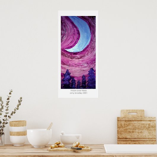 maan over bomen poster (Keuken)