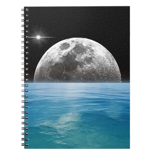 Maan over de oceaan notitieboek (Voorkant)