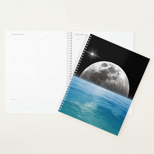 Maan over de oceaan planner (Display)