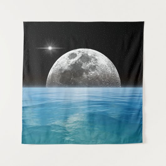 Maan over de oceaan wandkleed (Voorkant)