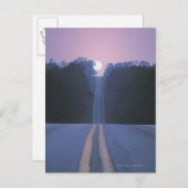 Maan over open weg briefkaart (Voorkant / Achterkant)