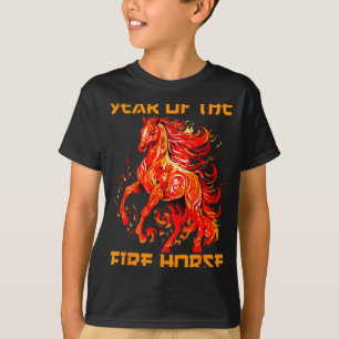 maan paard vuur jaar jazeker nieuwe Chinese gelukk T-shirt