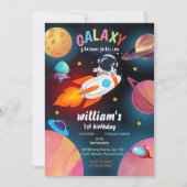 maan Planet Alien Stars Space Galaxy 1e Verjaardag Kaart (Voorkant)