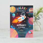 maan Planet Alien Stars Space Galaxy 1e Verjaardag Kaart (Staand voorkant)