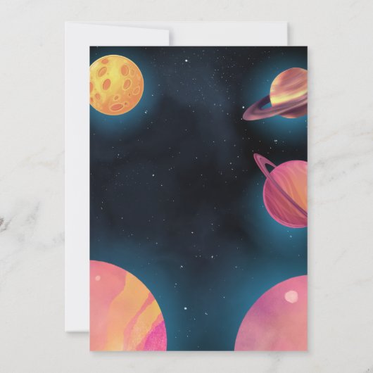 maan Planet Alien Stars Space Galaxy 1e Verjaardag Kaart (Achterkant)