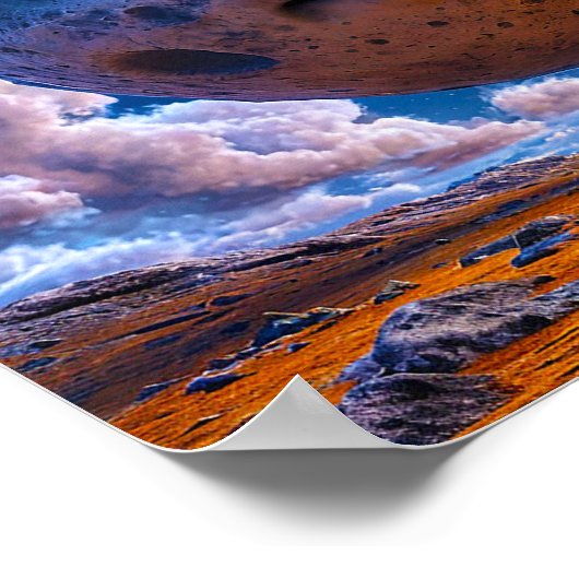 Maan planeten galaxy poster (Hoek)