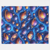 Maan planeten sterrenstelsel fleece deken (Voorkant (Horizontaal))