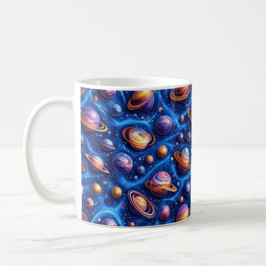 Maan planeten sterrenstelsel koffiemok (Links)