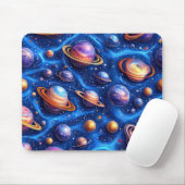Maan planeten sterrenstelsel muismat (Met muis)