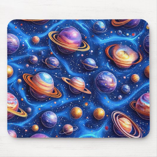 Maan planeten sterrenstelsel muismat (Voorkant)