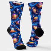 Maan planeten sterrenstelsel sokken (Gebogen)