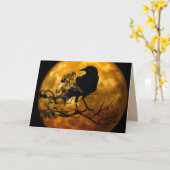 maan raaf wenskaart kaart (Gele Bloem)