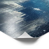 Maan reflecteert blauw licht foto afdruk (Hoek)