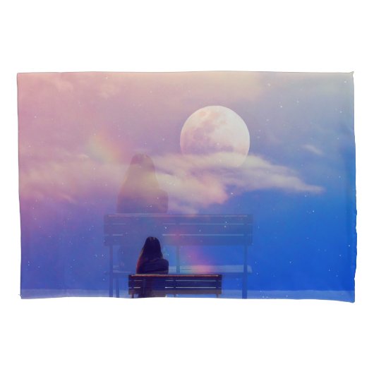 Maan Regenboog: Pastel Sky Beauty. Kussensloop (Voorkant)