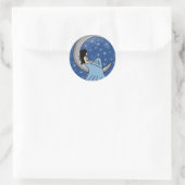 maan ronde sticker (Tas)