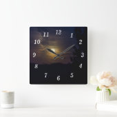 Maan Silhouet Wandklok (Huis)