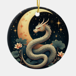Maan Slang sterren  Keramisch Ornament