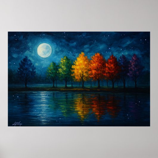 Maan Spectrum Landschap Poster (Voorkant)