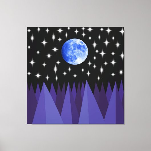 Maan Starlight opgerekt canvasprint Canvas Afdruk (Voorkant)