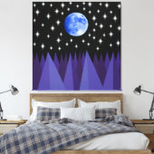 Maan Starlight opgerekt canvasprint Canvas Afdruk (Insitu (Slaapkamer))