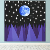 Maan Starlight opgerekt canvasprint Canvas Afdruk (Insitu (Houten vloer))
