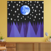 Maan Starlight opgerekt canvasprint Canvas Afdruk (Insitu (Woonkamer))
