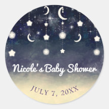 Maan Ster Glans Hemelse Aquarel Baby Shower